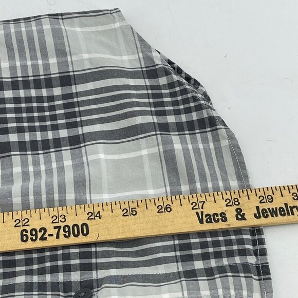 Columbia Button-Down M Gray Plaid Sportswear Short Sleeve Men's - Picture 7 of 8